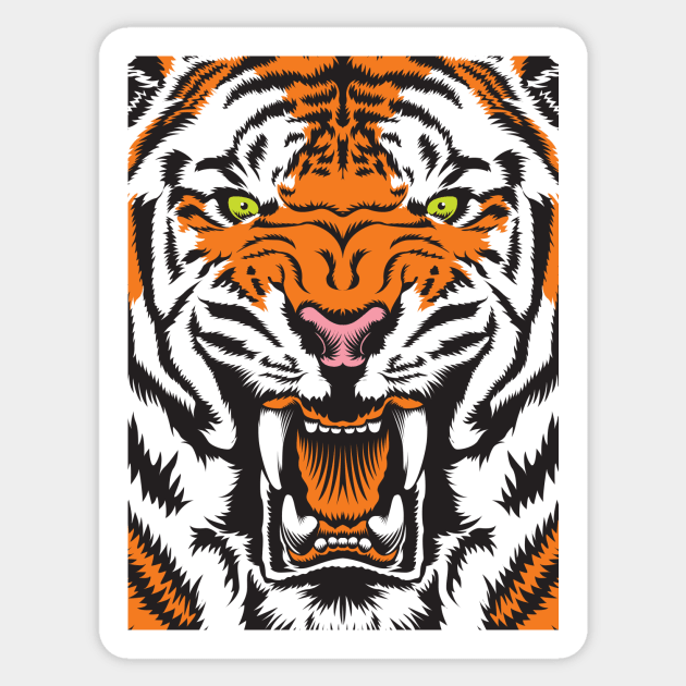 Tiger Growl Sticker by stayfrostybro